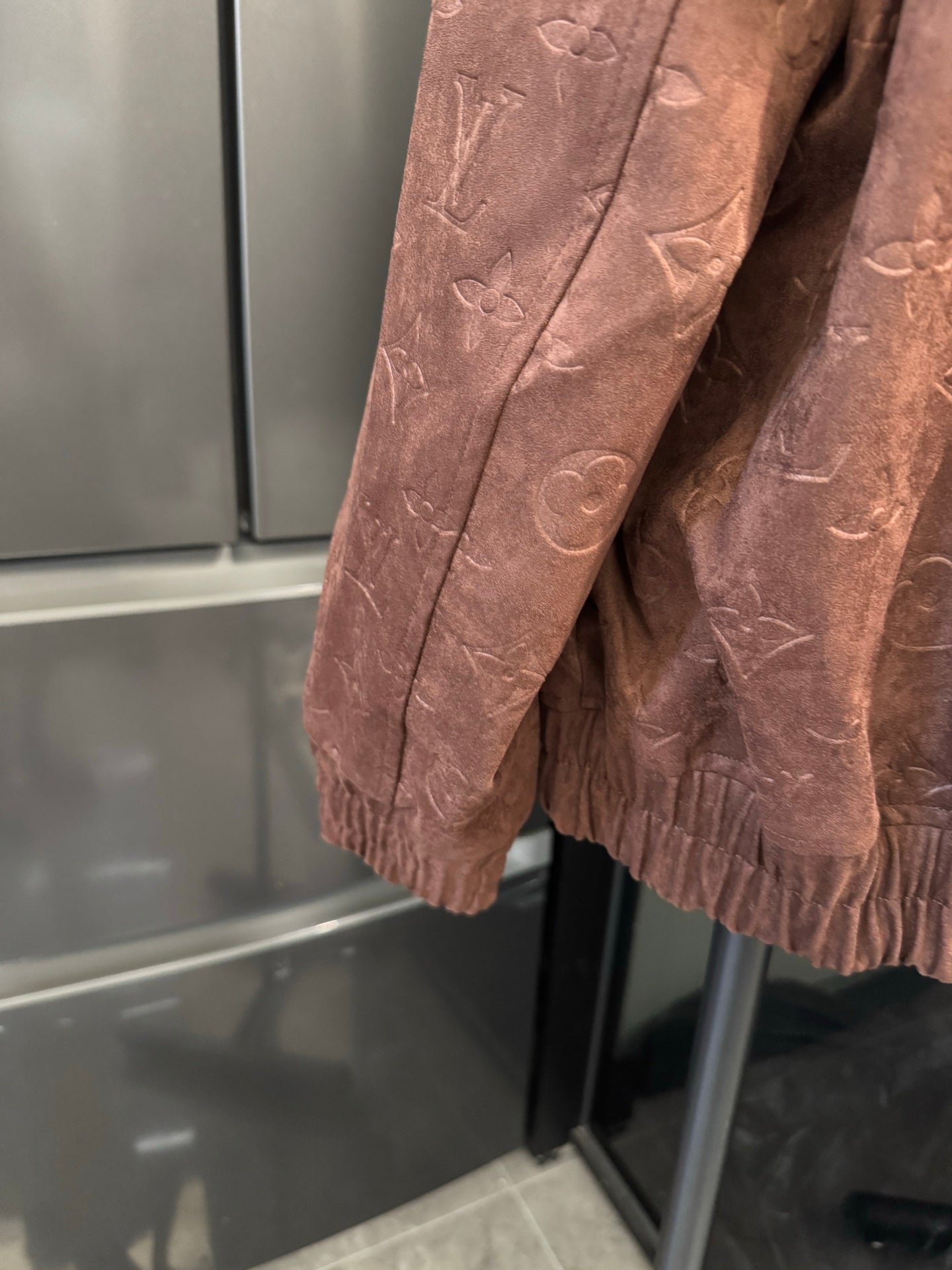 Louis Vuitton monogram hooded jacket, brown, sleeve with ribbed cuff and hem