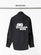Black long-sleeve shirt with large back graphic print