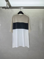 Two-tone Balenciaga T-shirt, round neck, dark band across chest and white hem