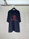 Navy Balenciaga graphic T-shirt with crew neck and short sleeves