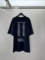 Black short-sleeve T-shirt with back typography text and Wings logo
