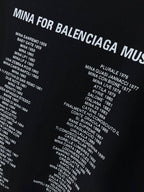 Black short-sleeve T-shirt back with Mina for Balenciaga music text