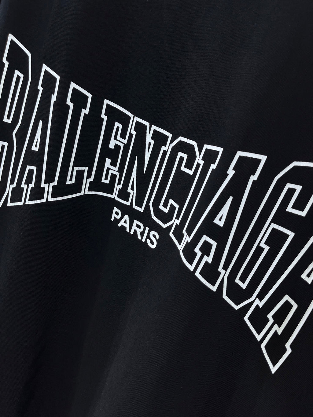 Navy T-shirt with large Balenciaga wordmark and PARIS text