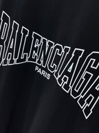 Navy T-shirt with large Balenciaga wordmark and PARIS text