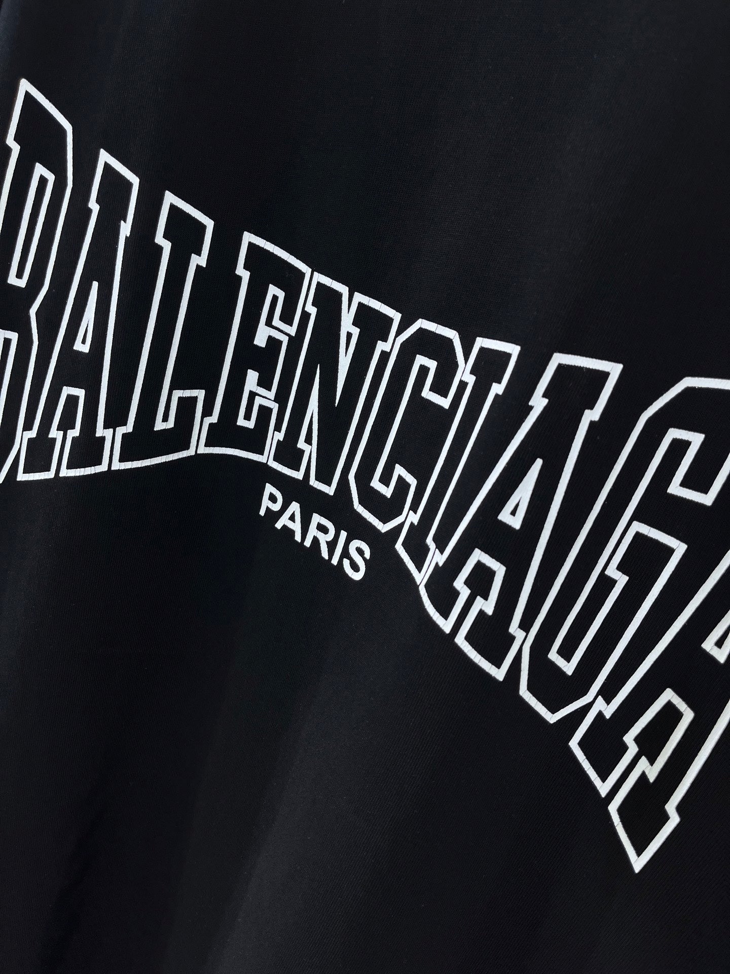 Navy T-shirt with large Balenciaga wordmark and PARIS text
