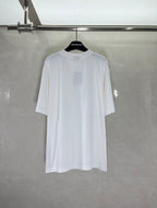 White Balenciaga T-shirt with short sleeves and round neckline, plain back view