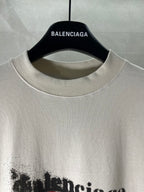 Balenciaga crew-neck T-shirt in light cream with partial front logo lettering