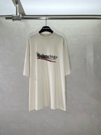 Balenciaga short-sleeve T-shirt in light cream with front logo graphic