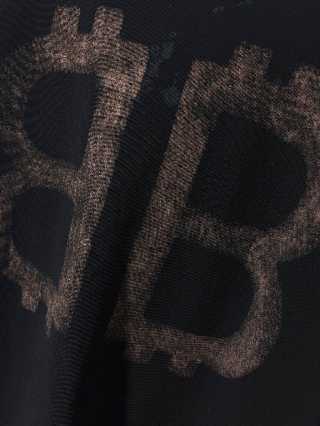 Black Balenciaga T-shirt large BB logo graphic close-up