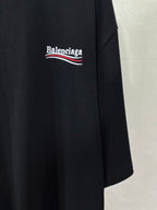 Balenciaga black short-sleeve T-shirt, logo on chest-left side