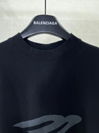 Balenciaga dark navy T-shirt crew neck with logo graphic