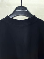 Balenciaga dark navy T-shirt crew neck close-up