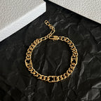 Gold chain bracelet with oval links and Dior logo clasp
