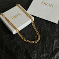 Dior gold-tone chain necklace with oval link pattern and clasp