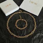 Dior gold-tone chain necklace with small extender chain and clasp