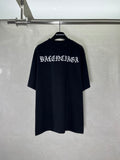 Balenciaga black short-sleeve T-shirt with BALENCIAGA logo print on chest
