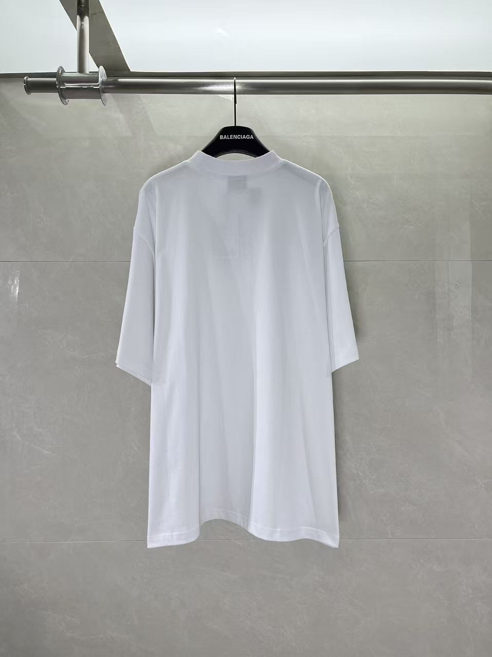 White Balenciaga short-sleeve T-shirt, plain back view