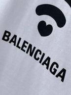 White Balenciaga T-shirt with BALENCIAGA lettering and Wi-Fi heart icon