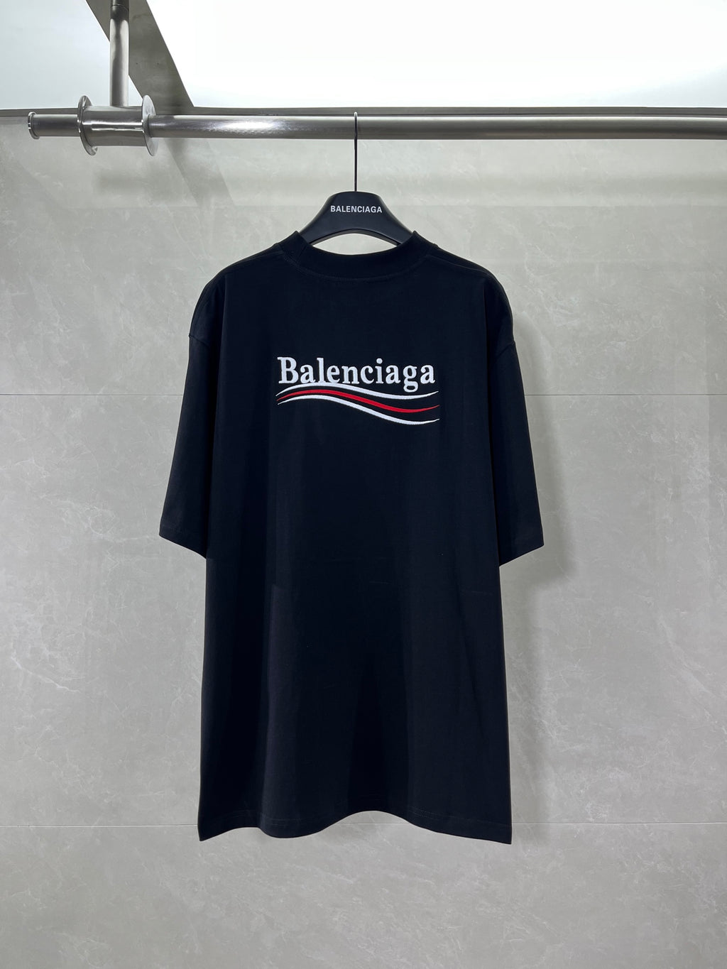 Balenciaga black short-sleeve T-shirt, large back logo graphic