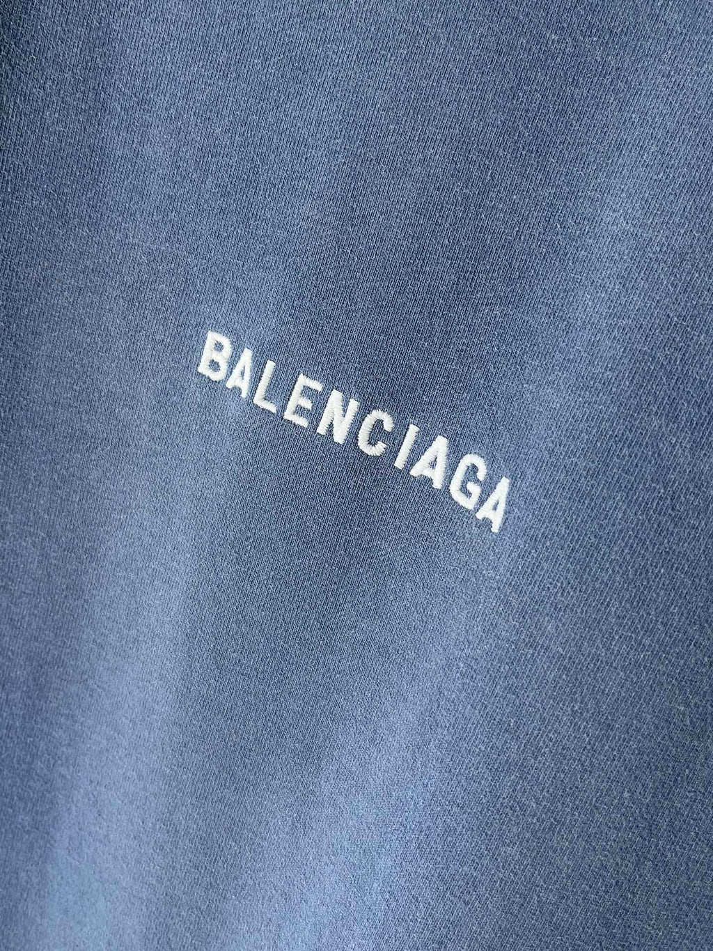 Balenciaga light blue T-shirt with BALENCIAGA logo print at center