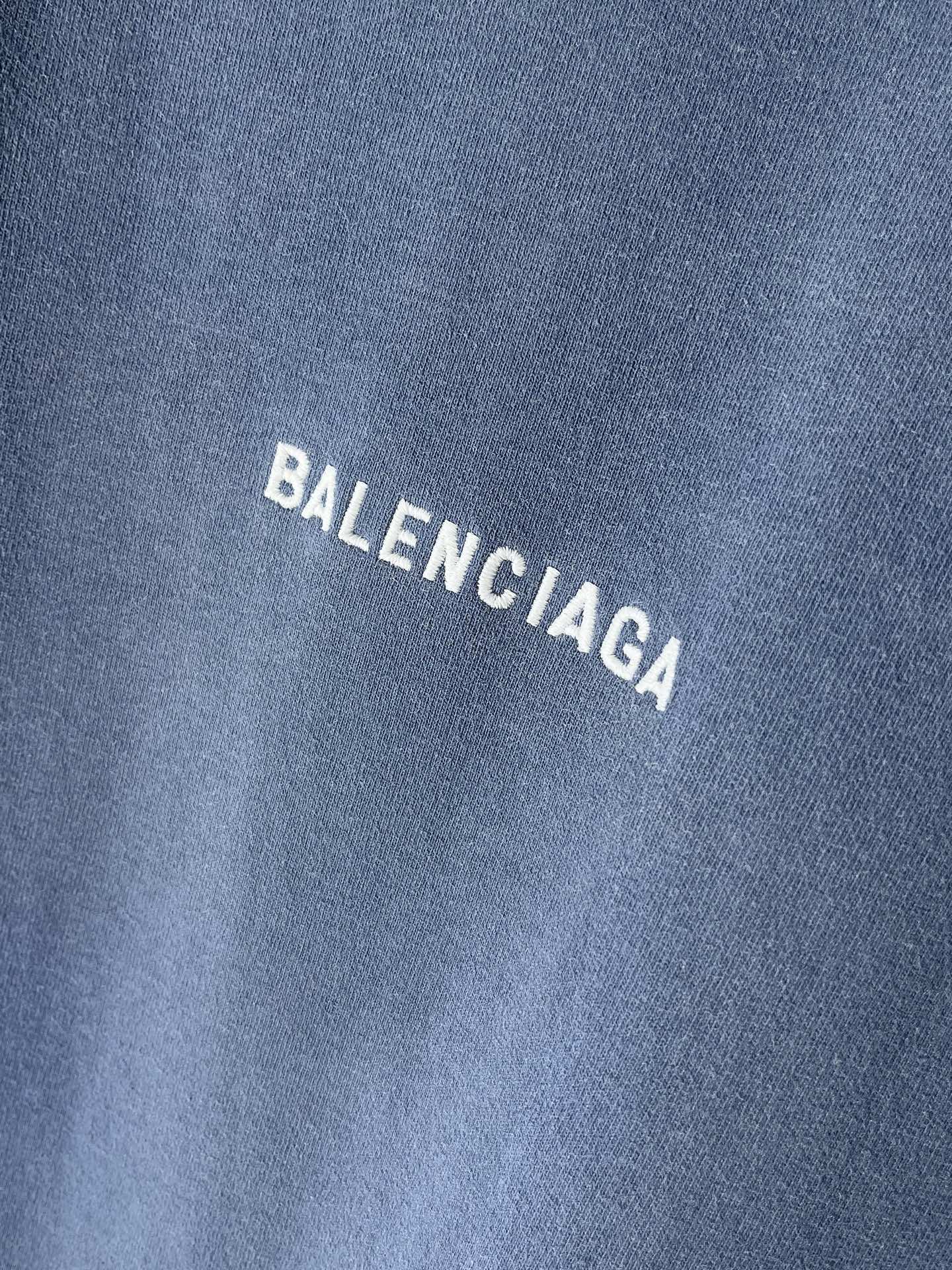 Balenciaga light blue T-shirt with BALENCIAGA logo print at center
