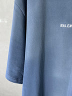 Balenciaga light blue short-sleeve T-shirt with side seam and logo print