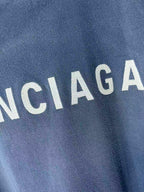 Balenciaga light blue T-shirt with oversized partial BALENCIAGA lettering