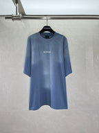 Balenciaga short-sleeve T-shirt in light blue with small chest logo