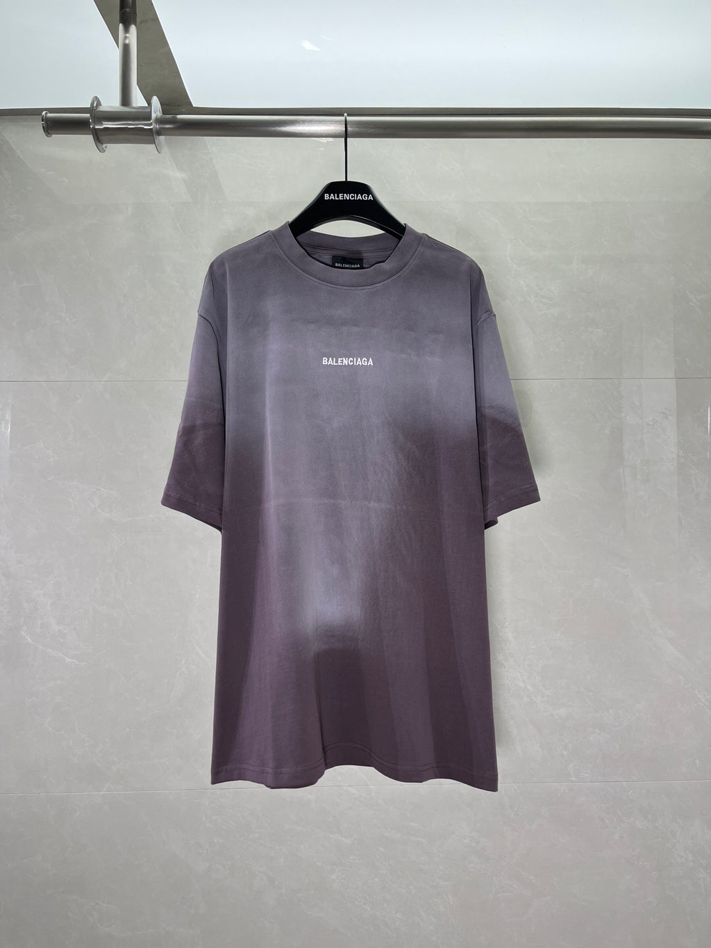 Balenciaga short-sleeve T-shirt, dark purple, front logo