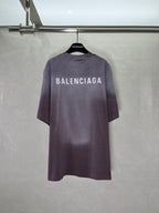 Balenciaga short-sleeve T-shirt, dark purple, back BALENCIAGA print
