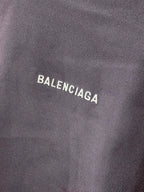 Balenciaga chest BALENCIAGA logo on dark purple short-sleeve T-shirt