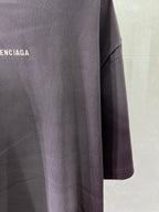 Balenciaga short-sleeve T-shirt, dark purple, draped sleeve and hem