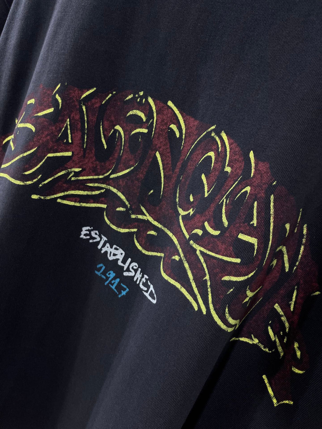 Balenciaga short-sleeve T-shirt graphic print with 'ESTABLISHED 2941' text