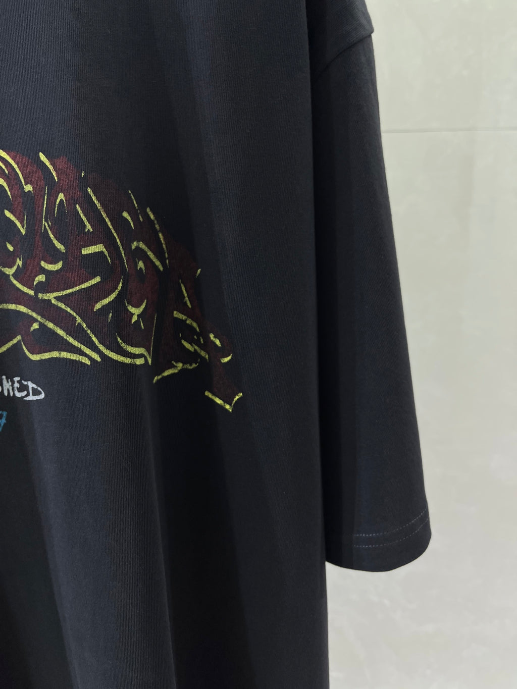 Balenciaga short-sleeve T-shirt with multicolor neon graphic print