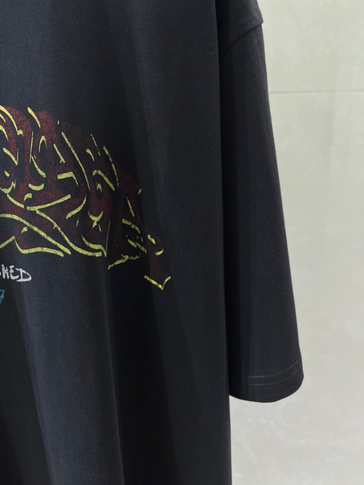 Balenciaga short-sleeve T-shirt with multicolor neon graphic print