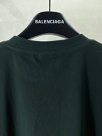Dark green T-shirt back with crew neck and clean plain upper panel