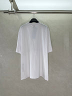 White Balenciaga graphic logo T-shirt, back view with curved neckline.