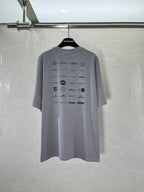 Balenciaga short-sleeve T-shirt back view with all-over logo print