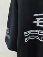 Balenciaga black graphic T-shirt with sleeve logo print on side seam