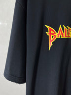 Short-sleeve T-shirt sleeve and chest area with partial Balenciaga logo print