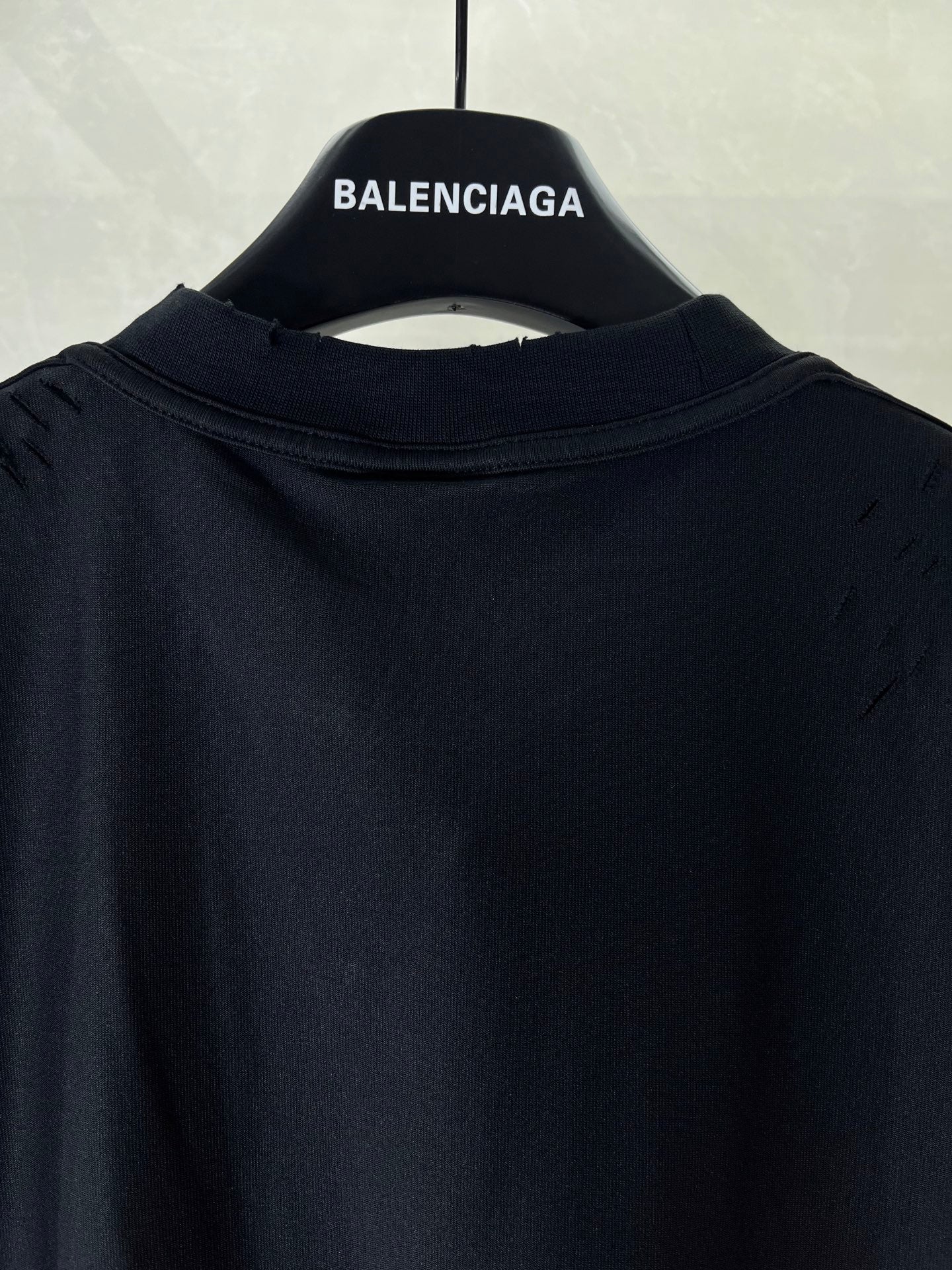 Balenciaga black crewneck T-shirt with plain back and short sleeves