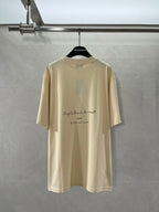 Balenciaga cream graphic T-shirt with back text and musical logo print