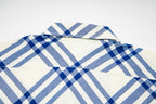 Burberry plaid shirt yoke and shoulders, blue-and-cream check design