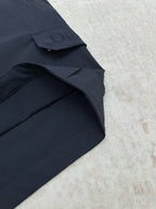 Dior navy cargo pant leg with flap pocket and side seam