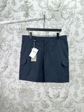 Dior navy pants with cargo-style side pockets and belt loops