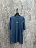 Balenciaga short-sleeve T-shirt, blue, crew neck with small chest logo