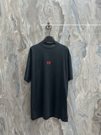 Black short-sleeve T-shirt with small chest logo