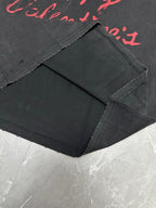 Dark gray short-sleeve T-shirt, folded bottom hem and side stitching