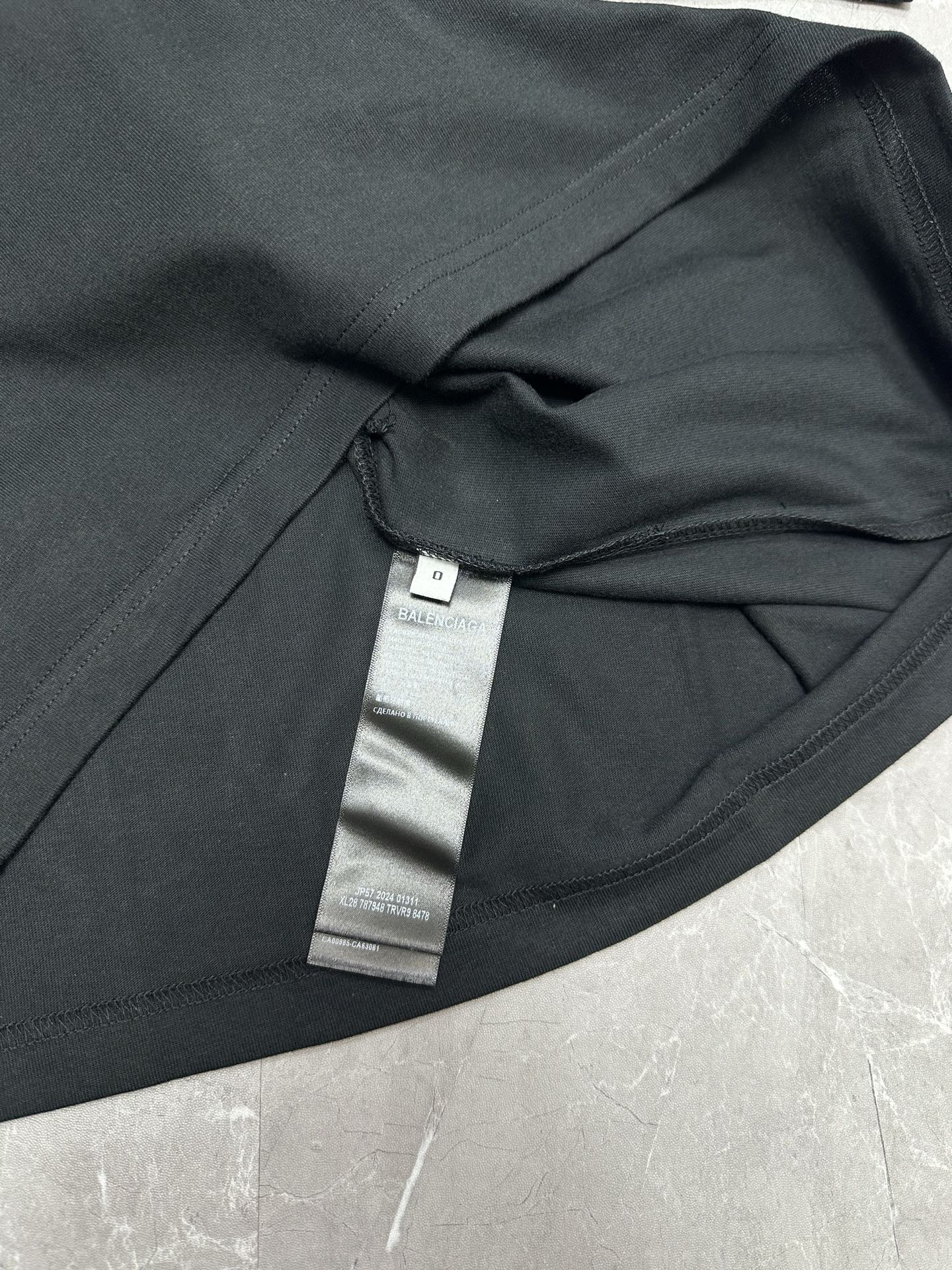 Balenciaga short-sleeve T-shirt, black, crew neck with interior neck tag