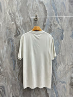 White crewneck T-shirt with plain back and short sleeves